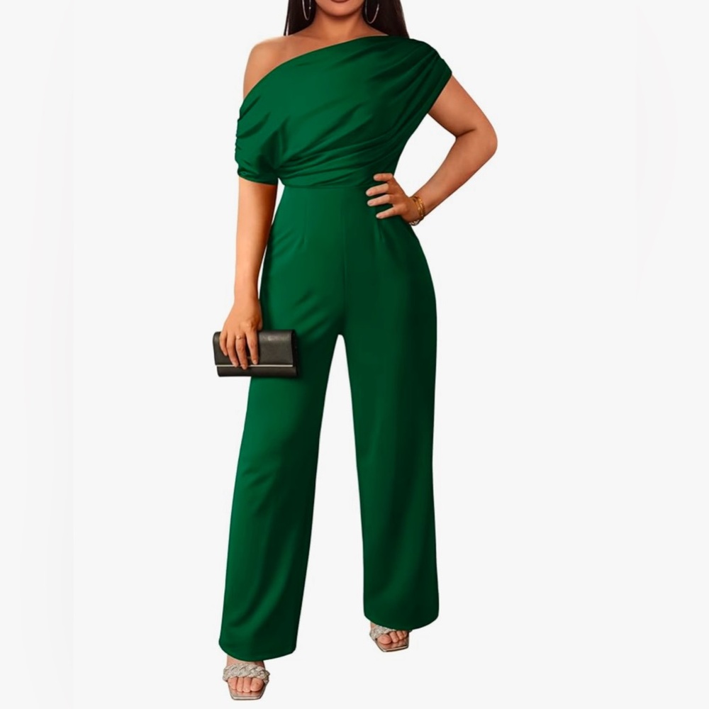 New no tag. YMDUCH Jumpsuits Sleeveless, Off Shoulder Wide Leg, Long Pant M